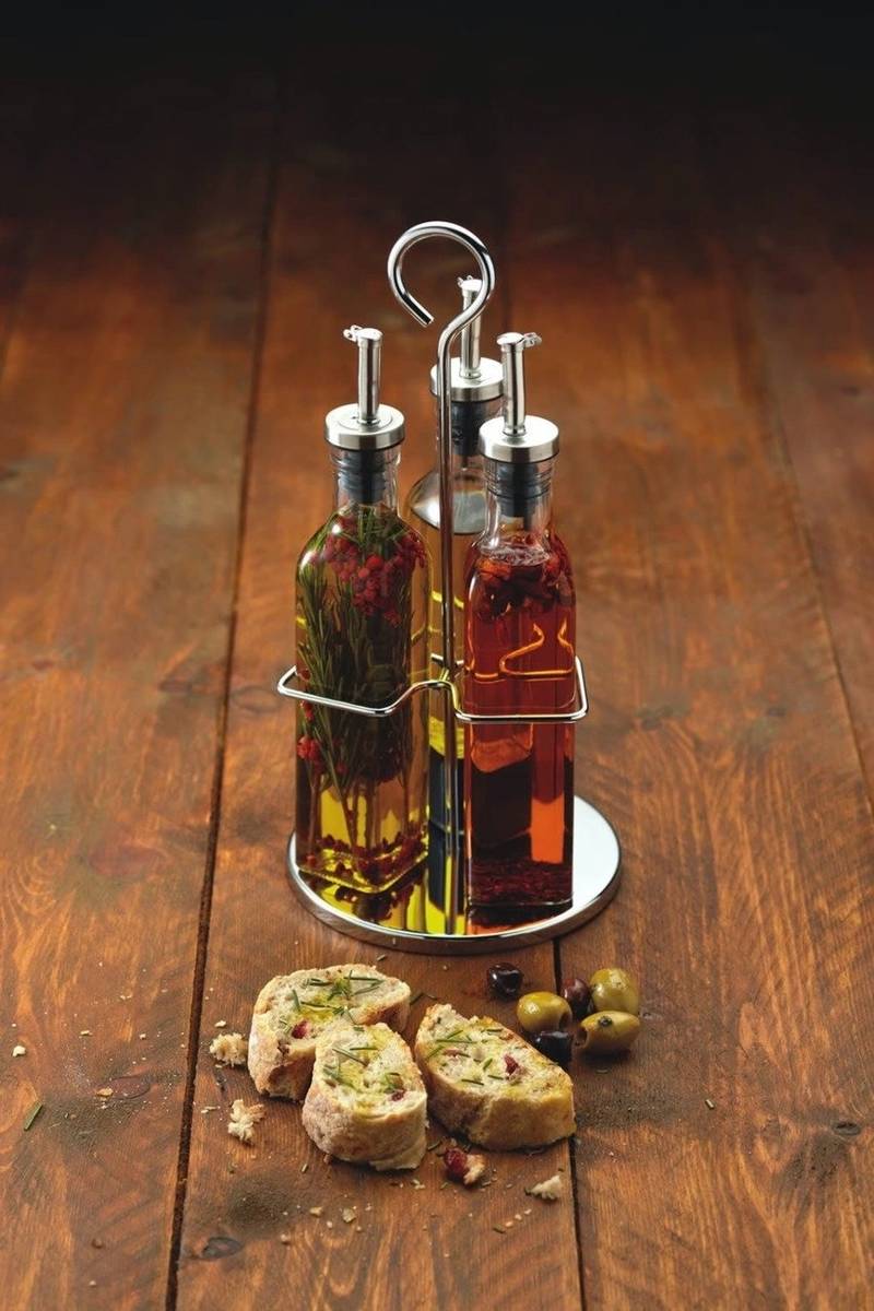 KitchenCraft World of Flavours Sada dóz na olej a ocet se stojánkem, 3 ks, 270 ml