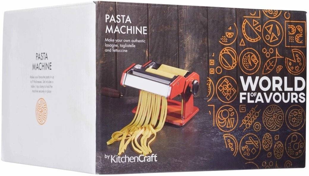 KitchenCraft World of Flavours Strojek na těstoviny, červená