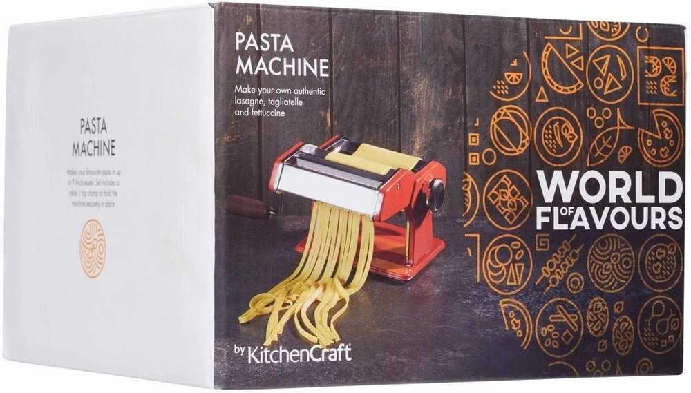 KitchenCraft World of Flavours Strojek na těstoviny, červená