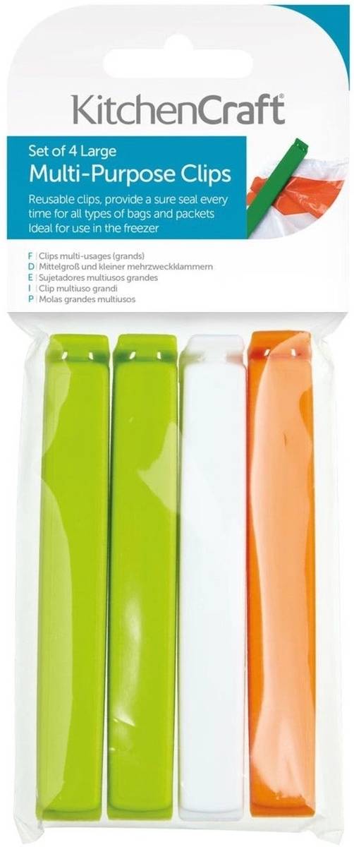 KitchenCraft Klipy na sáčky velké, 4 ks