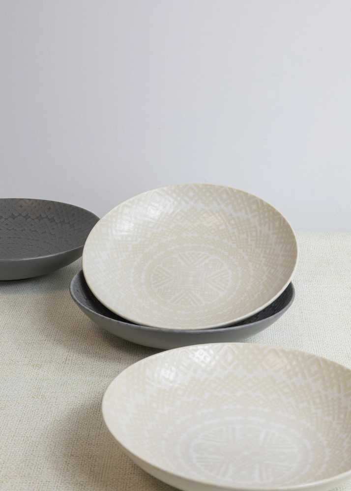 KitchenCraft Sada kameninových misek, 22 cm, 4 ks