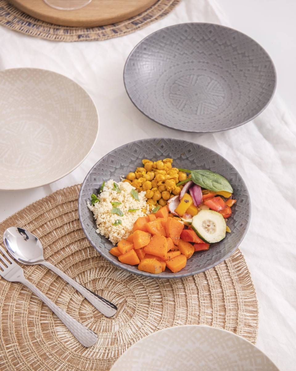 KitchenCraft Sada kameninových misek, 22 cm, 4 ks