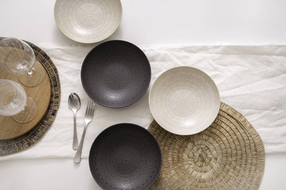 KitchenCraft Sada kameninových misek, 22 cm, 4 ks