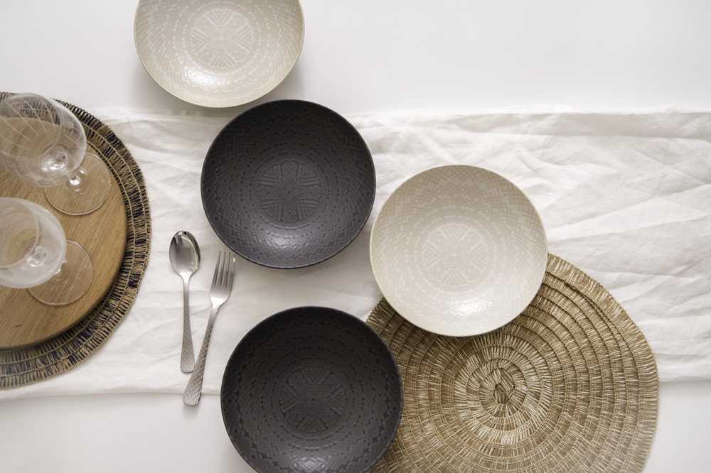 KitchenCraft Sada kameninových misek, 22 cm, 4 ks