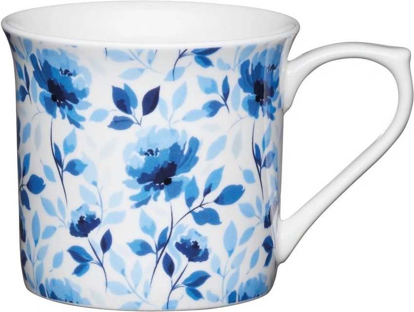 KitchenCraft Fluted Mug Hrnek Blue Rose, 300 ml