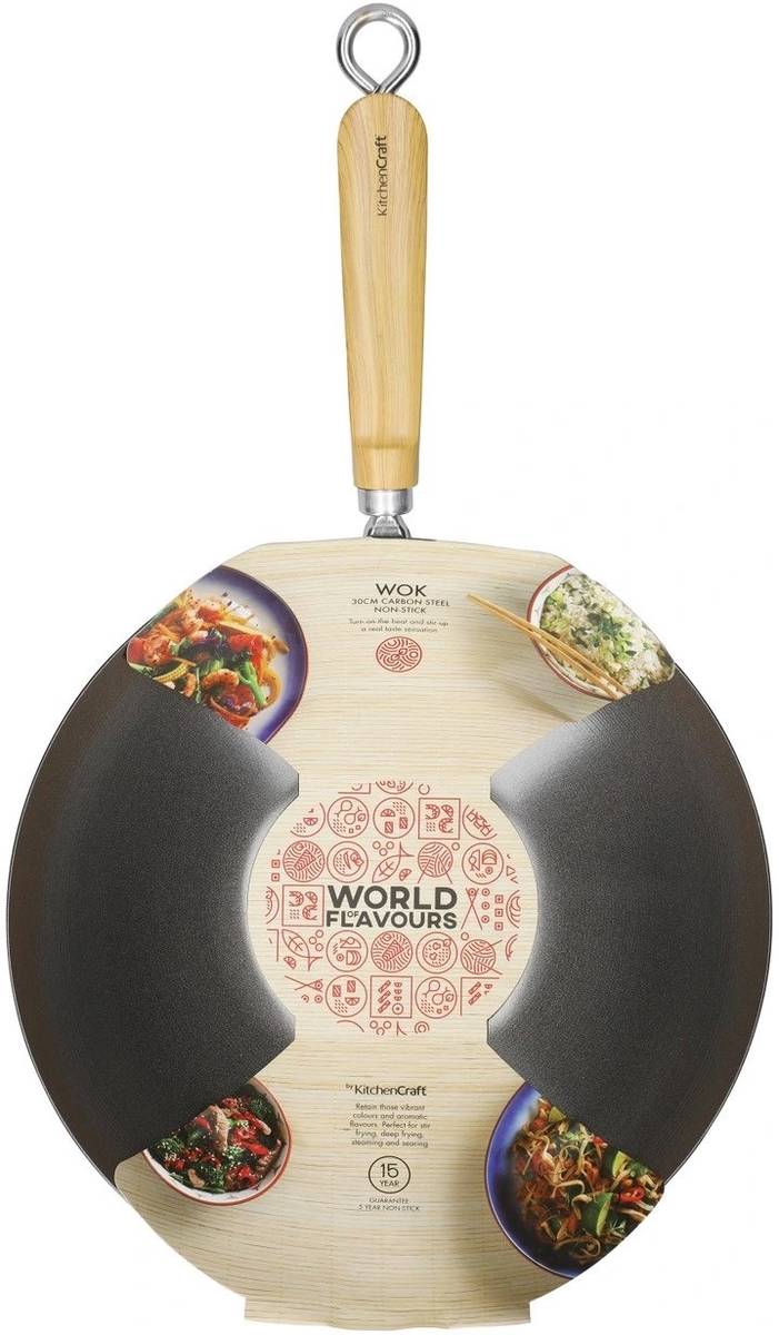 KitchenCraft World of Flavours Wok s nepřilnavým povrchem, 30 cm