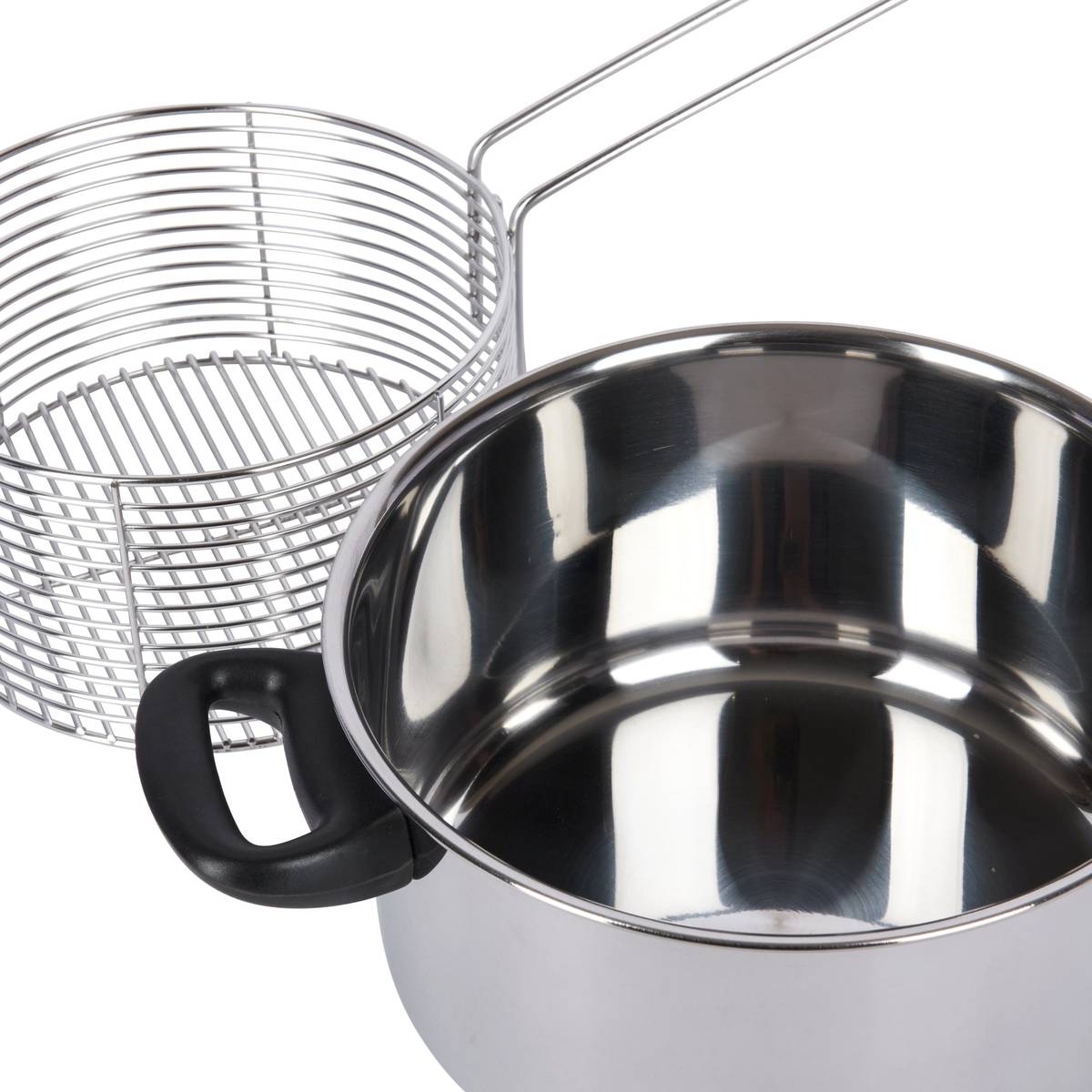 KitchenCraft Nerezový hrnec na smažení s košíkem, 20 cm