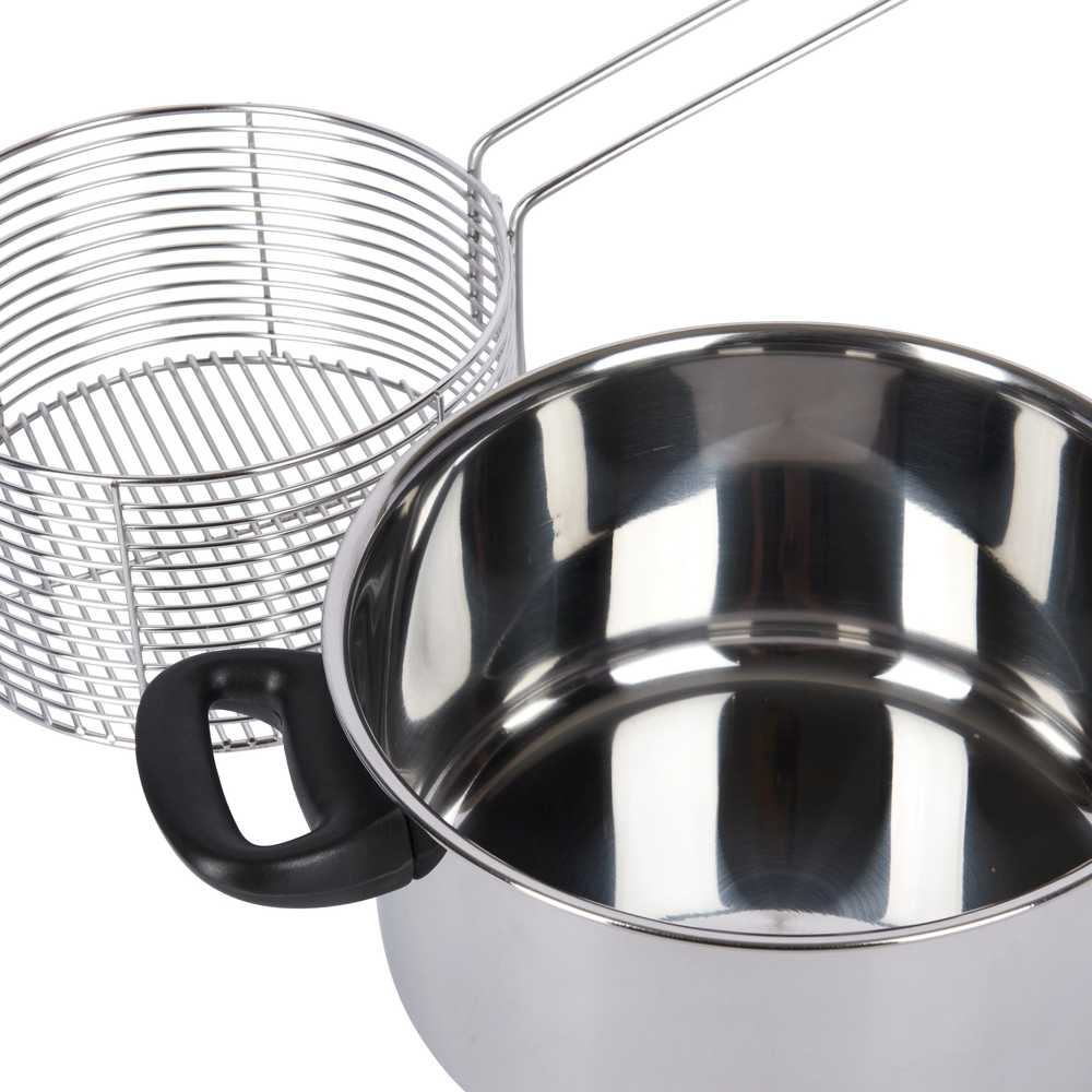 KitchenCraft Nerezový hrnec na smažení s košíkem, 20 cm