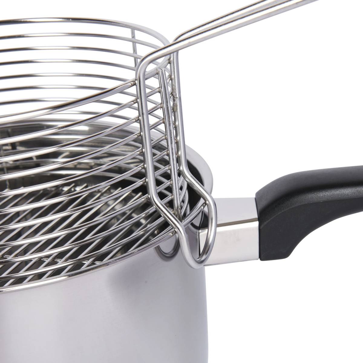 KitchenCraft Nerezový hrnec na smažení s košíkem, 20 cm