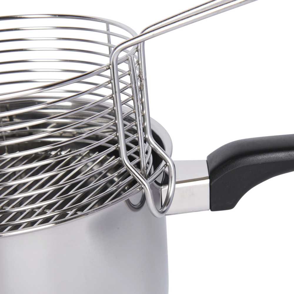 KitchenCraft Nerezový hrnec na smažení s košíkem, 20 cm