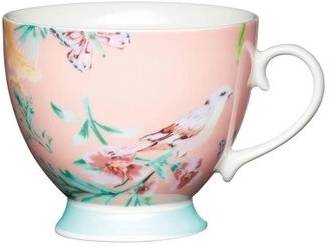 KitchenCraft Set of Four Šálek na nožce Peach Birds, 400 ml