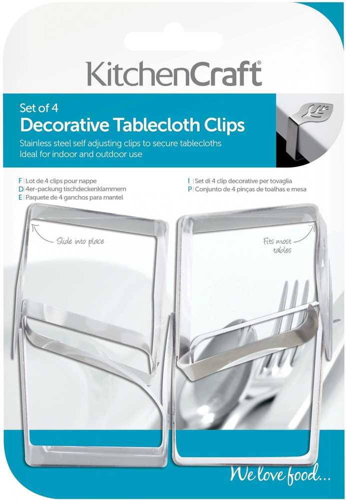 KitchenCraft Spony na ubrus, 4 ks