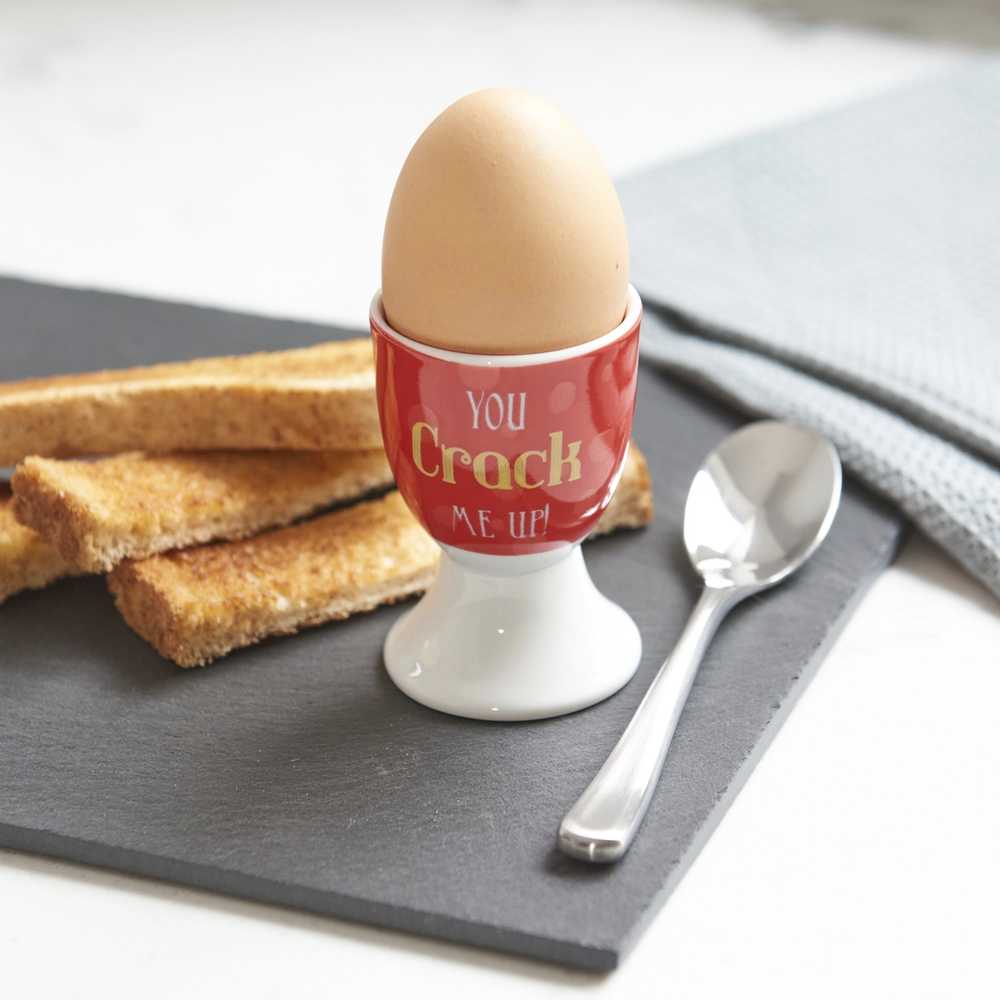KitchenCraft Stojánek na vajíčka, motiv s nápisem