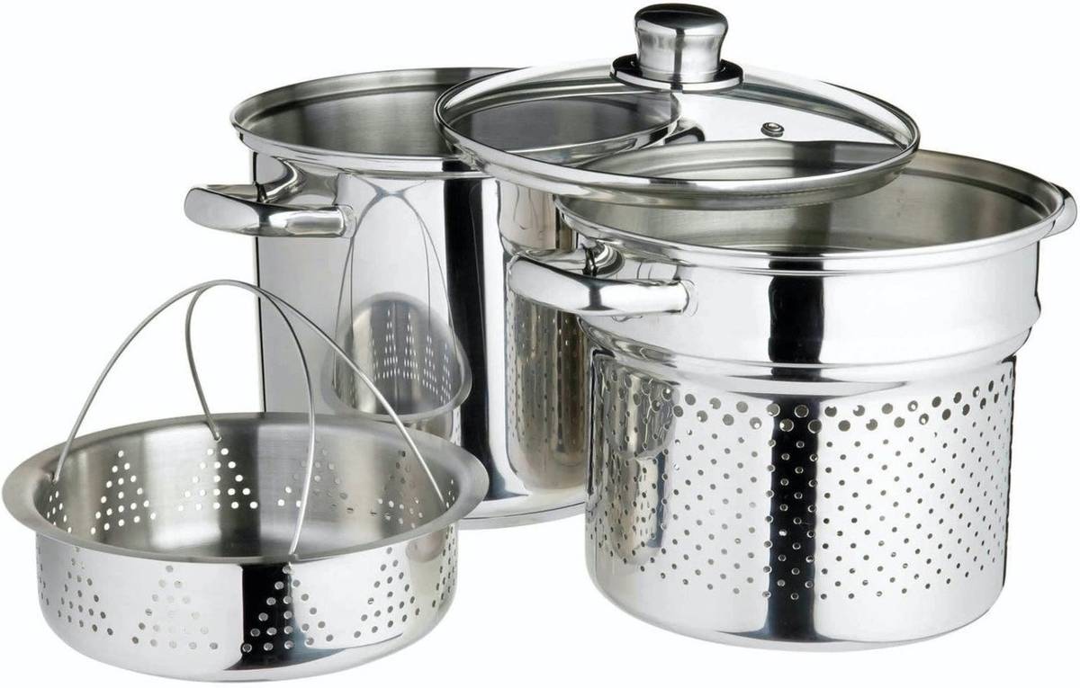 KitchenCraft World of Flavours Hrnec na těstoviny s cedníky, 20 cm