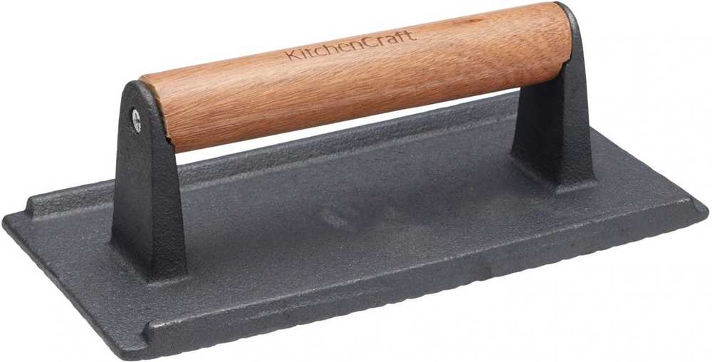 KitchenCraft Grilovací litinový lis na maso, 21 x 11 cm