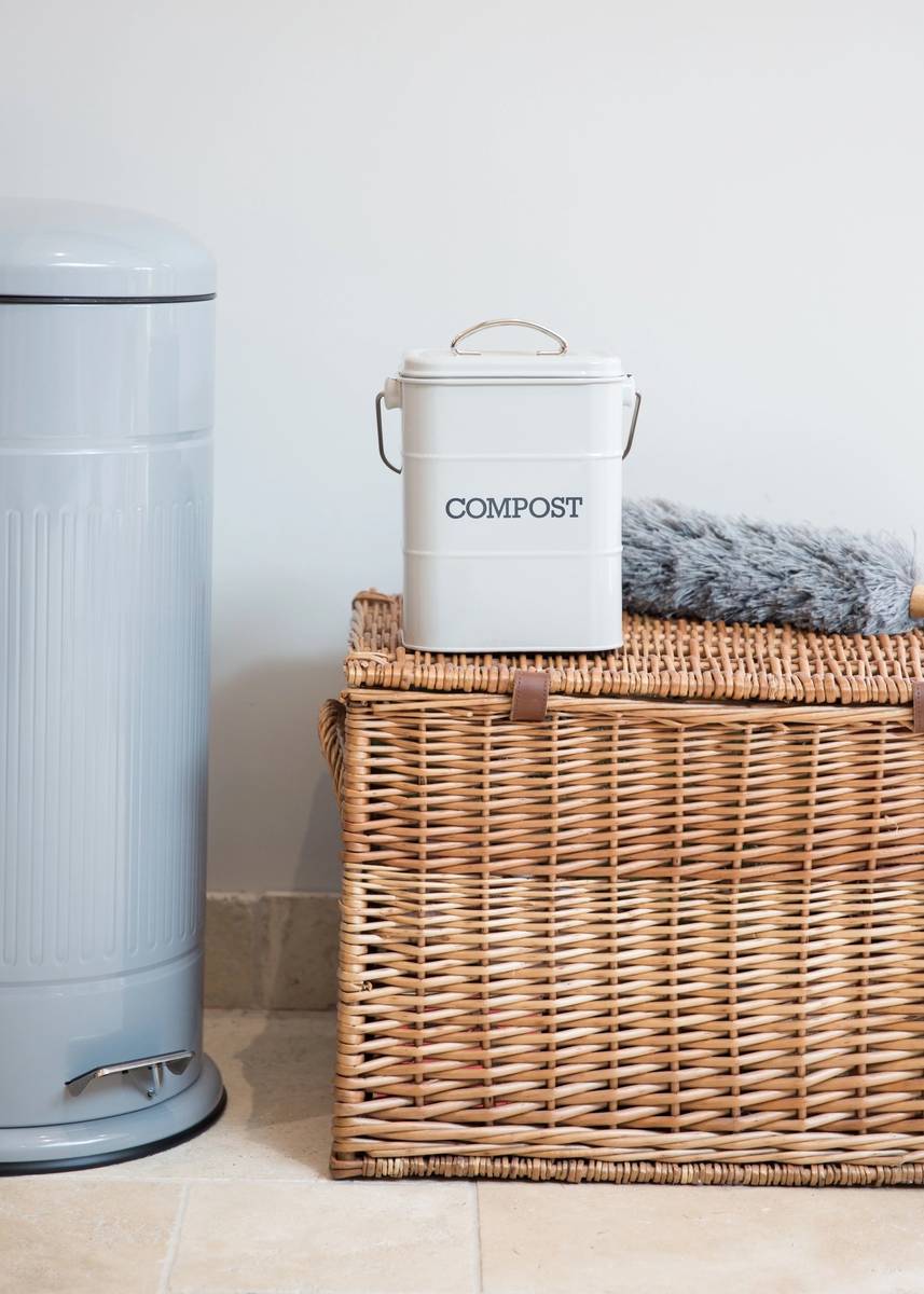 KitchenCraft Living Nostalgia Úložný box na kompost, šedivá, 3 l