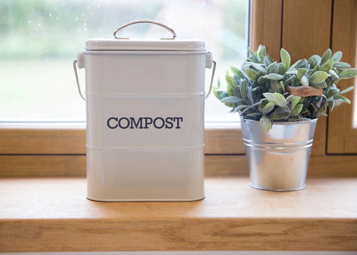 KitchenCraft Living Nostalgia Úložný box na kompost, šedivá, 3 l