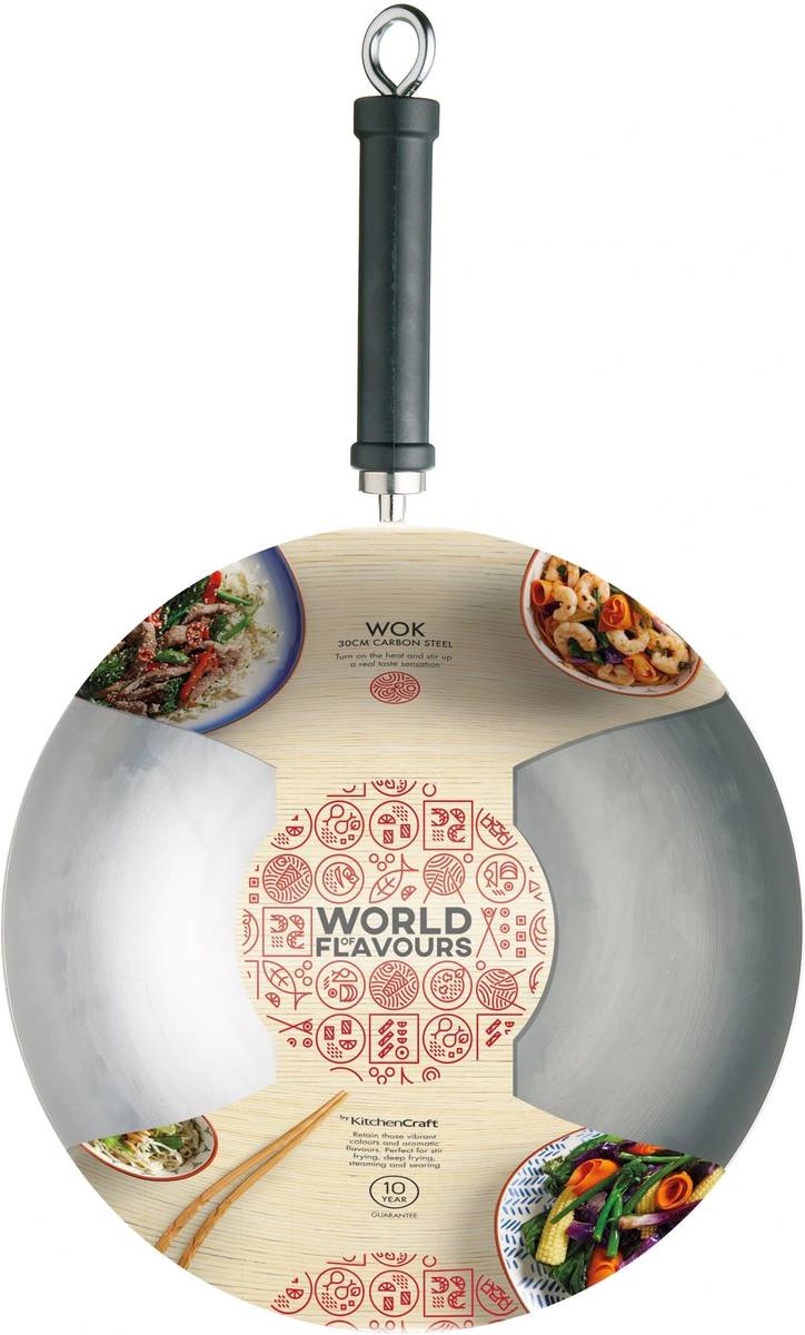 KitchenCraft Pánev Wok, 30 cm