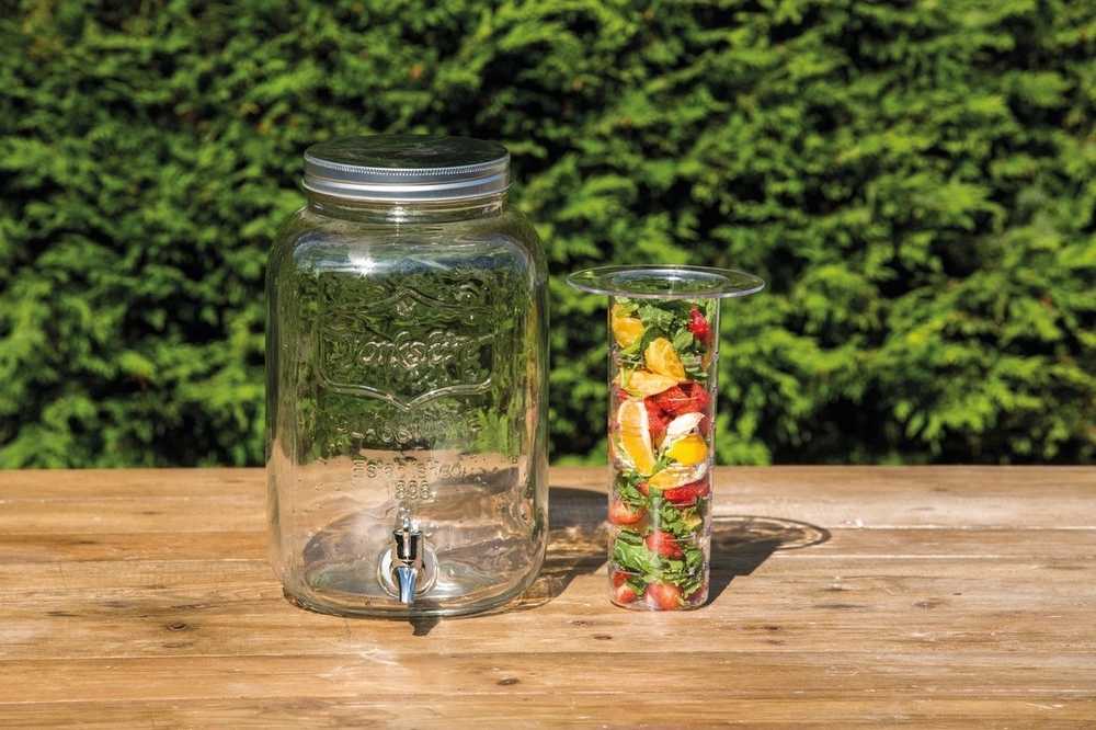 KitchenCraft Home Made Skleněný soudek na nápoje s infuzérem, 7.5 l