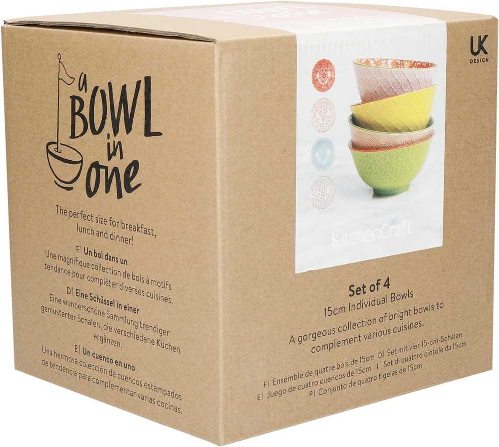 KitchenCraft Sada kameninových misek, 15.5 cm, 4 cm