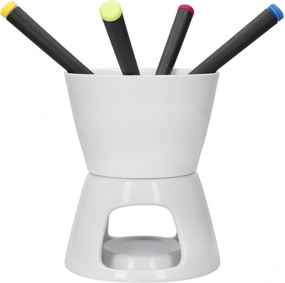 KitchenCraft Sada na čokoládové fondue, bílá