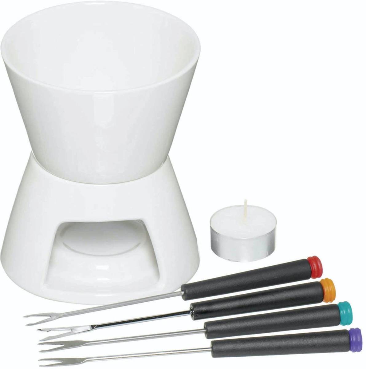 KitchenCraft Sada na čokoládové fondue, bílá