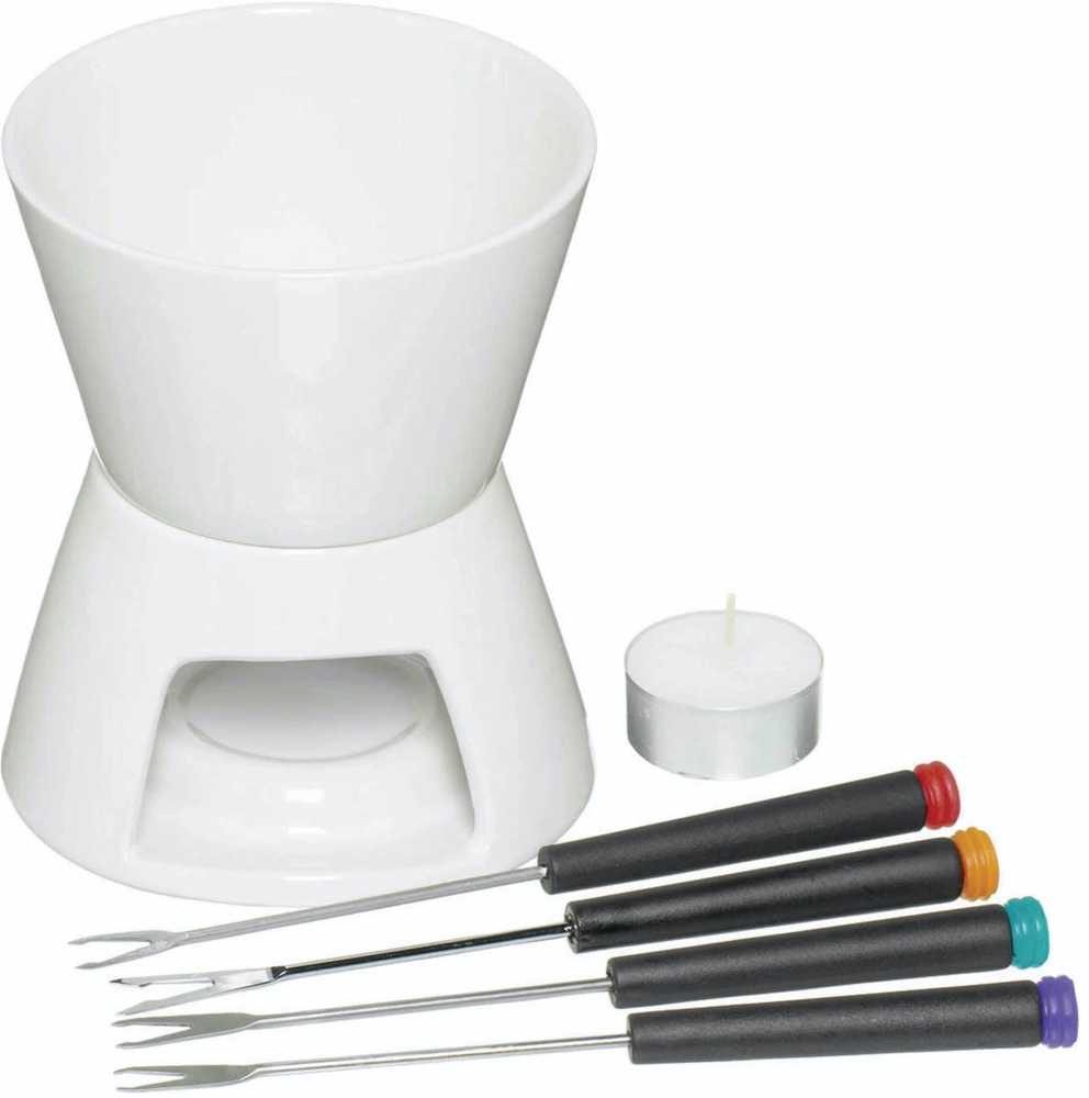 KitchenCraft Sada na čokoládové fondue, bílá
