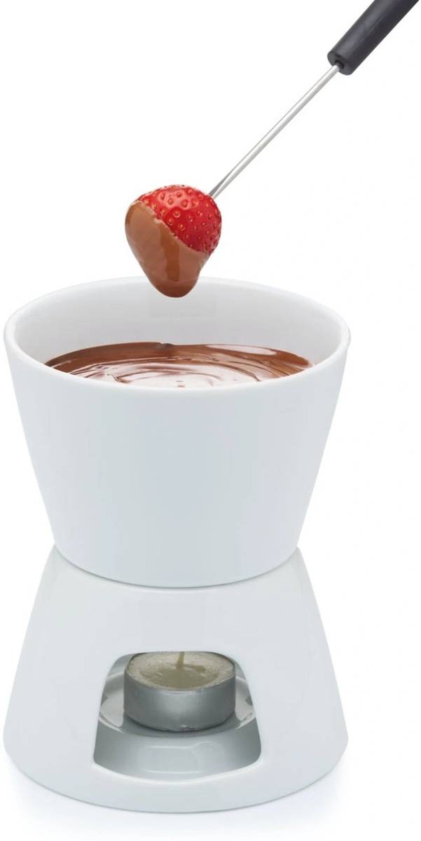 KitchenCraft Sada na čokoládové fondue, bílá