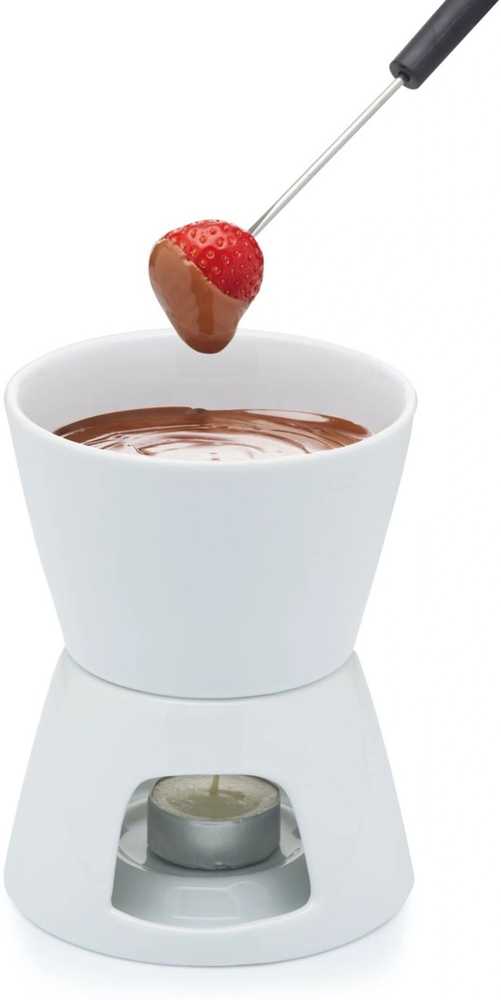 KitchenCraft Sada na čokoládové fondue, bílá