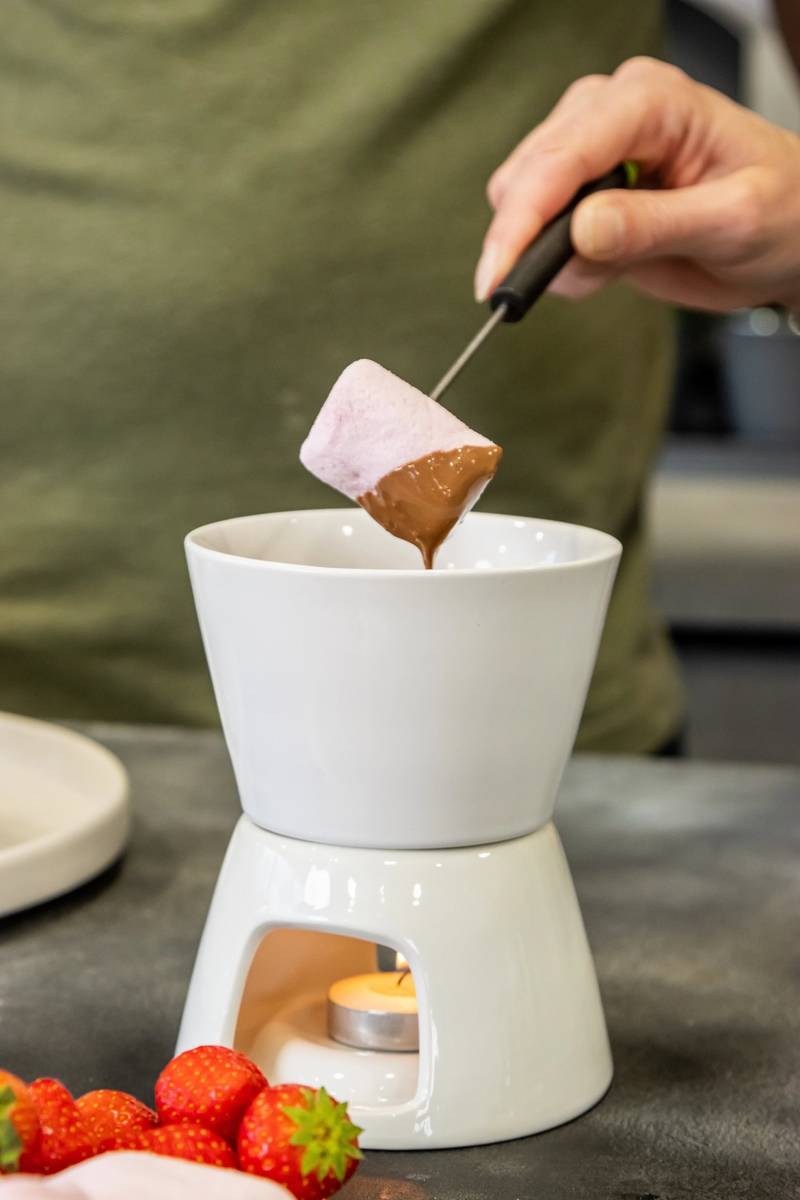 KitchenCraft Sada na čokoládové fondue, bílá