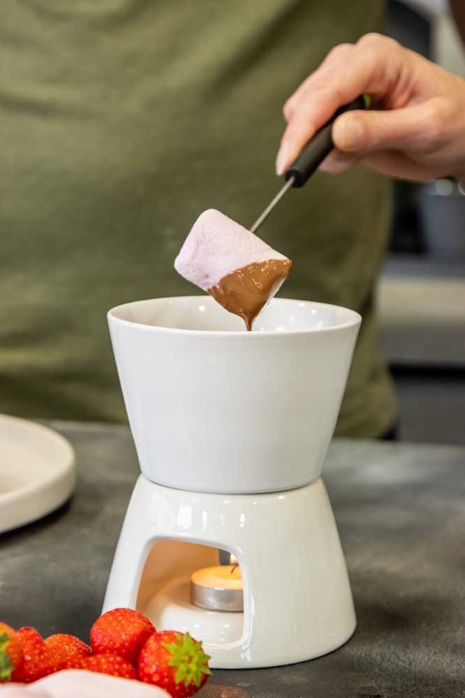 KitchenCraft Sada na čokoládové fondue, bílá