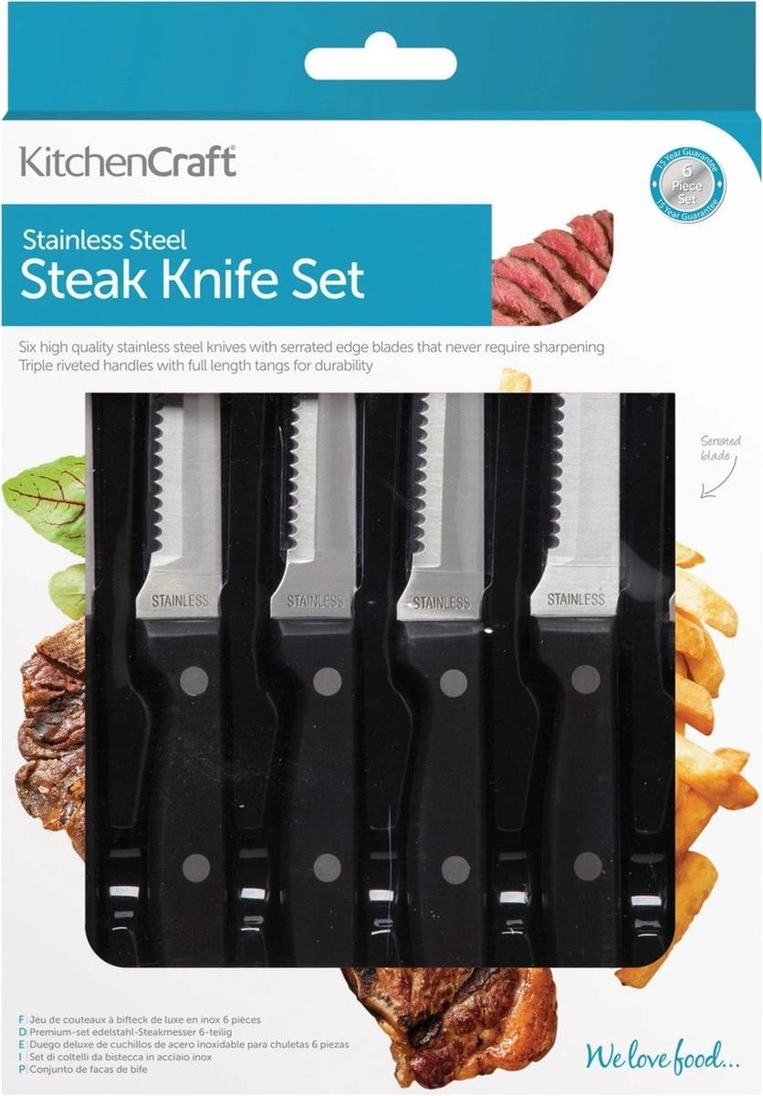 KitchenCraft Sada steakových nožů, 6 ks