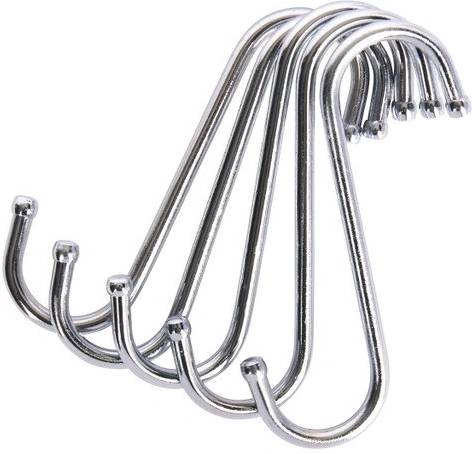KitchenCraft Kovové pochromované háčky, 10 cm, 5 ks