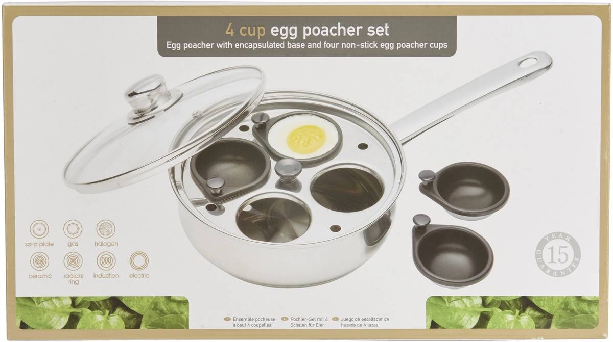 KitchenCraft Rendlík na pošírované vejce, pro 4 vajíčka, 28 cm