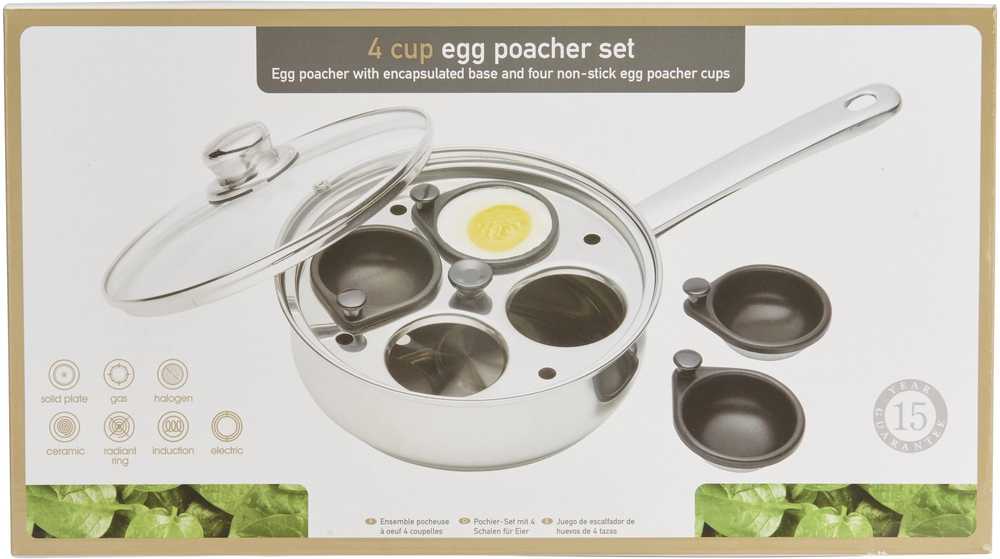 KitchenCraft Rendlík na pošírované vejce, pro 4 vajíčka, 28 cm