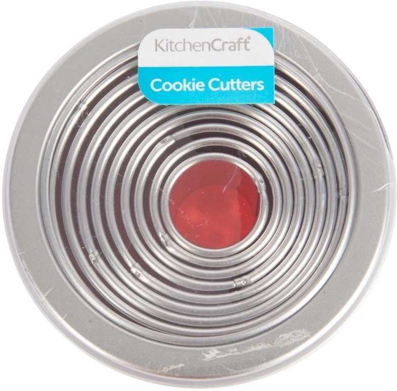 KitchenCraft Sada kulatých vykrajovátek s plechovou krabičkou, 11 ks