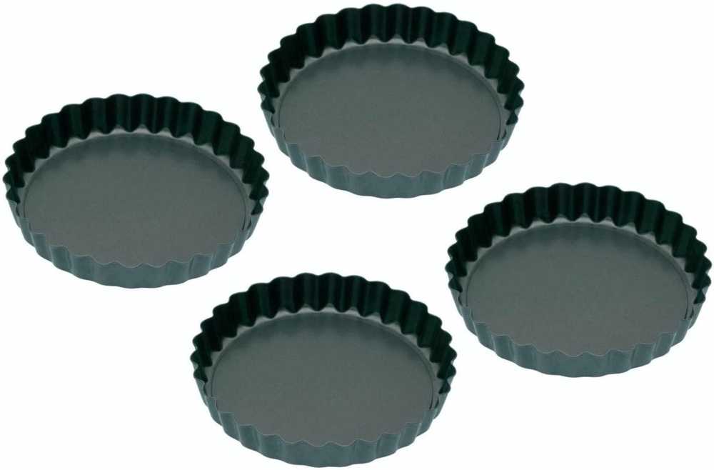 KitchenCraft Sada mini forem na quiche, 10 cm, 4 ks