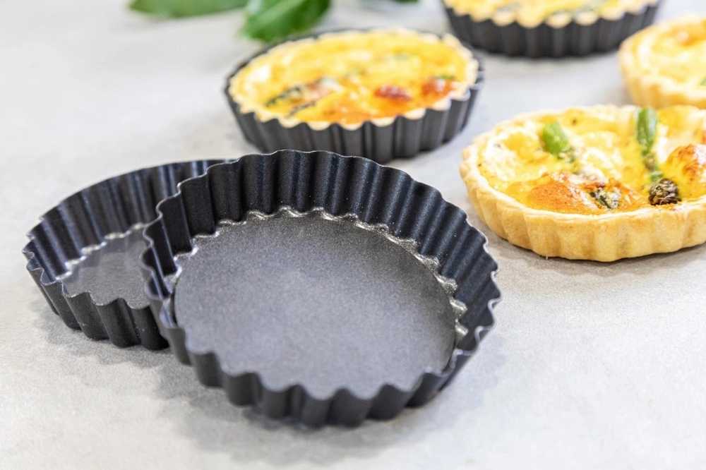KitchenCraft Sada mini forem na quiche, 10 cm, 4 ks