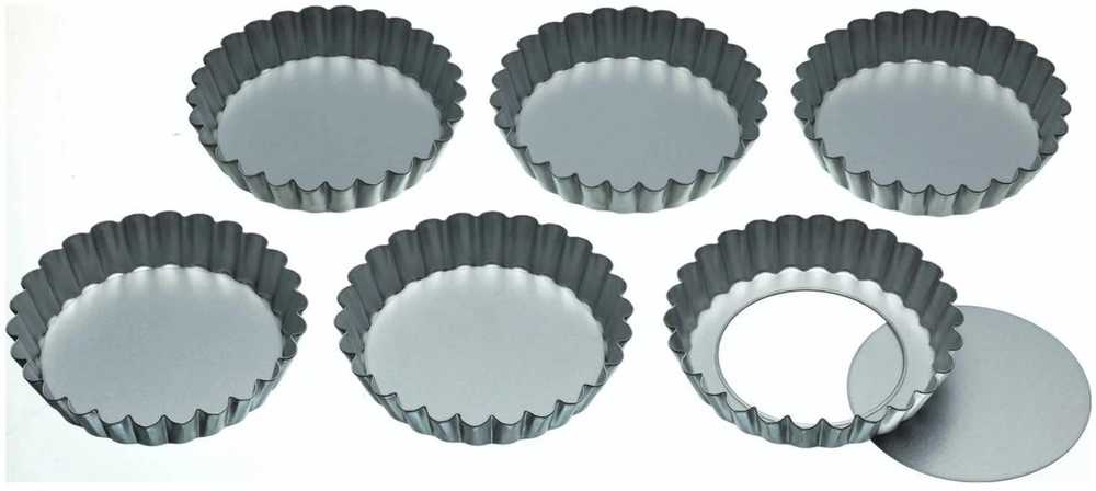 KitchenCraft Sada forem na tartaletky / quiche, 10 cm, 6 ks