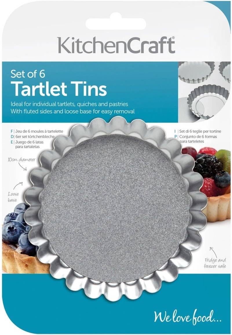 KitchenCraft Sada forem na tartaletky / quiche, 10 cm, 6 ks