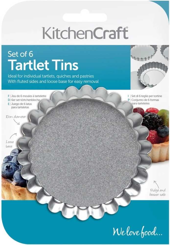 KitchenCraft Sada forem na tartaletky / quiche, 10 cm, 6 ks