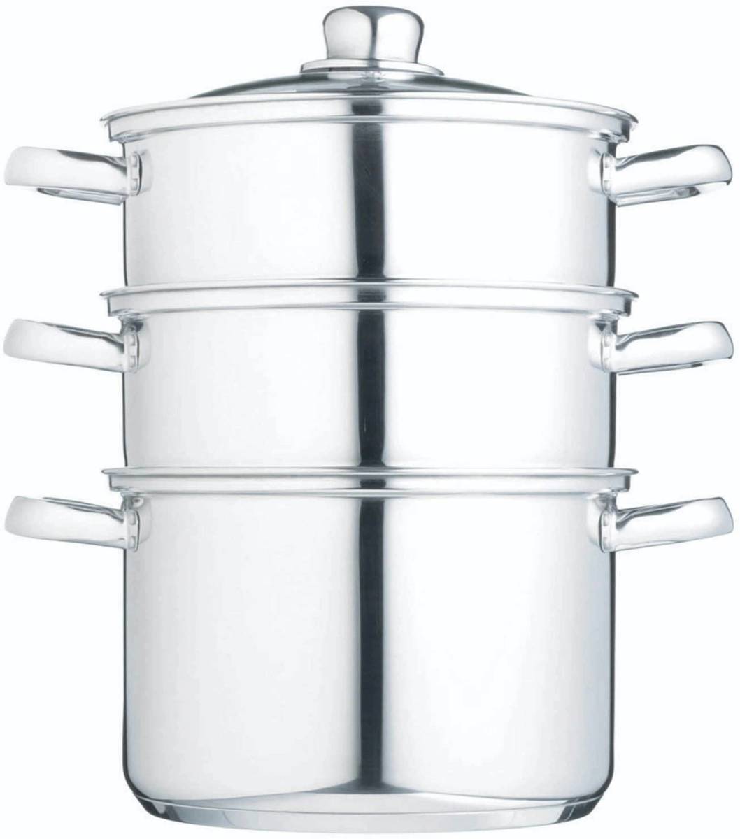 KitchenCraft Nerezový parní hrnec, se třemi úrovněmi, 20 cm