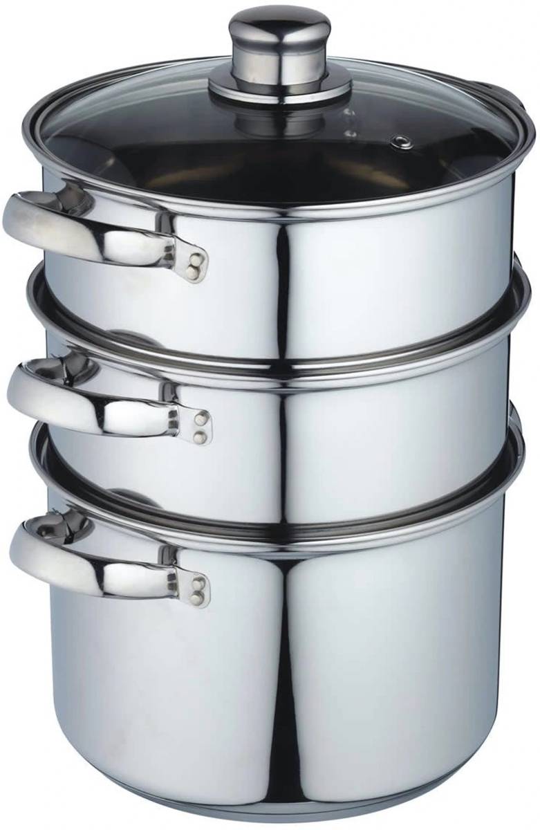 KitchenCraft Nerezový parní hrnec, se třemi úrovněmi, 20 cm