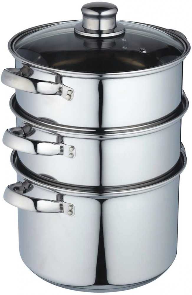 KitchenCraft Nerezový parní hrnec, se třemi úrovněmi, 20 cm