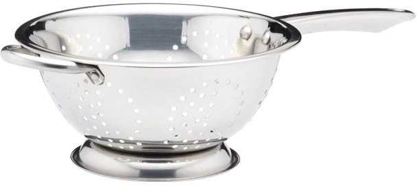 KitchenCraft Cedník z nerezové oceli a dlouhou rukojetí, 24 cm