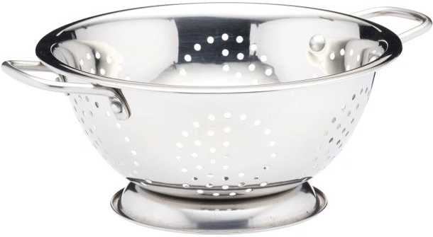 KitchenCraft Nerezový cedník s dvojitými rukojeťmi, 24 cm