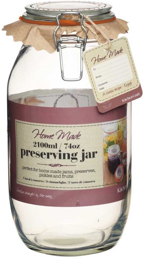 KitchenCraft Home Made Skleněná nádoba na zavařování, 2.1 l