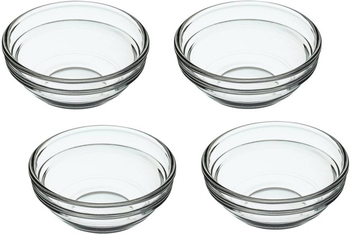 KitchenCraft Sada skleněných mističek na koření a přísady, 4 ks