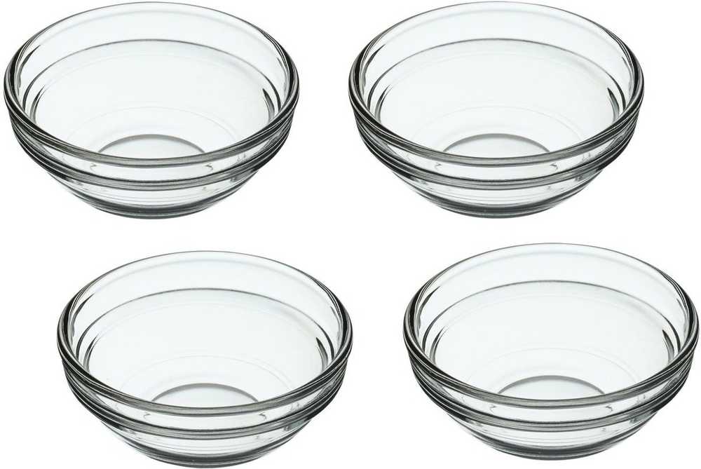 KitchenCraft Sada skleněných mističek na koření a přísady, 4 ks