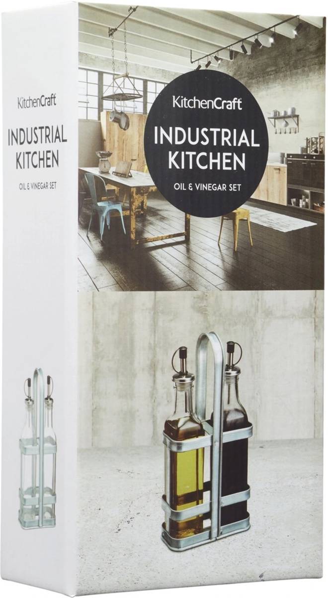 KitchenCraft Sada skleněných nádob na olej a ocet, se stojánkem